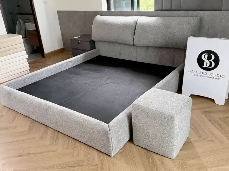 Pillow Headboard completed by Sofa Bed Studio