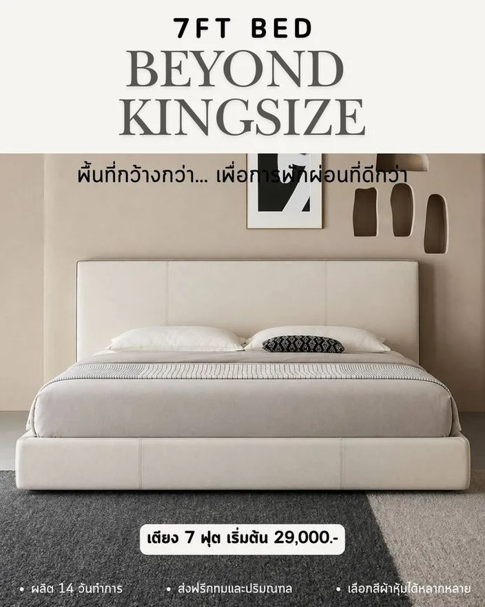 แบบเตียง 7 ฟุต Beyond Kingsize สั่งทำ Sofa Bed Studio