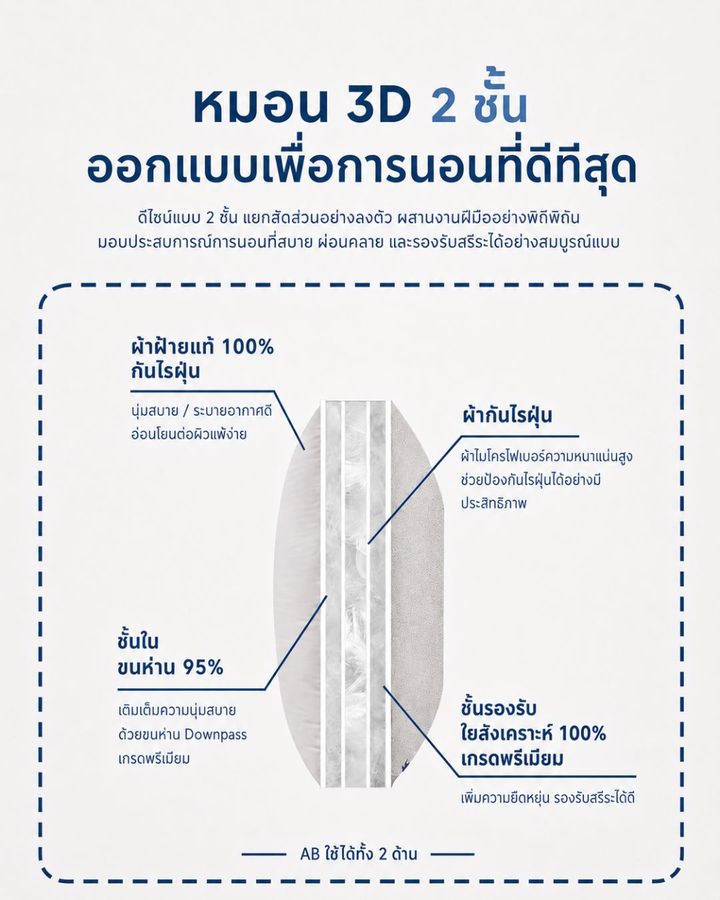 หมอนขนห่าน 3 โซน ราคา