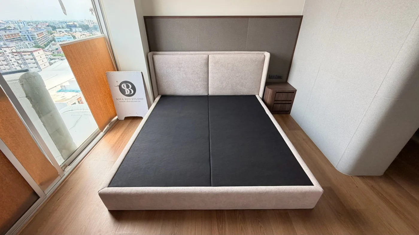 เตียงหัวปีกนก ผลงานสั่งทำจริงโดย Sofa Bed Studio · WB-002
