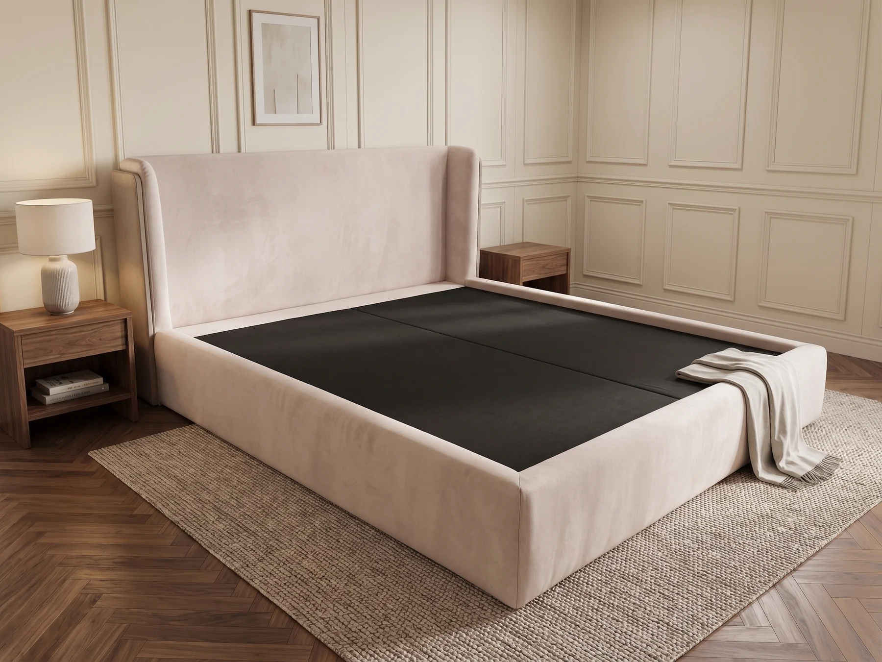 เตียงหัวปีกนก ผลงานสั่งทำจริงโดย Sofa Bed Studio · WB-045